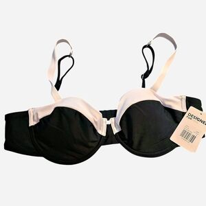 Cupshe Black and White Bikini Top